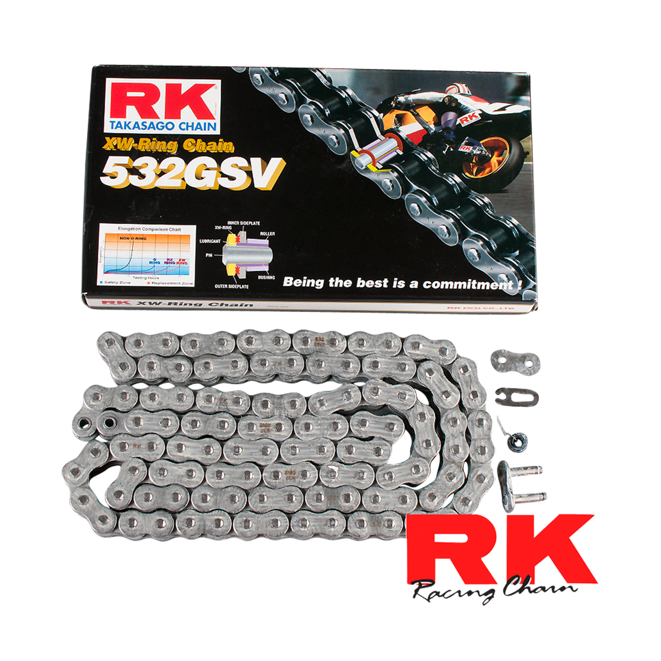 RK Chain MC-Kæde RK 532 GSV XW-ring
