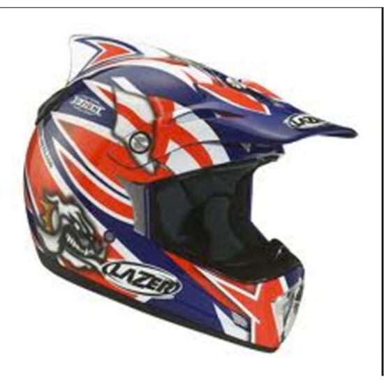 LAZER Mx6 Bulldog Bubble Rojo Azul Enduro-Cross