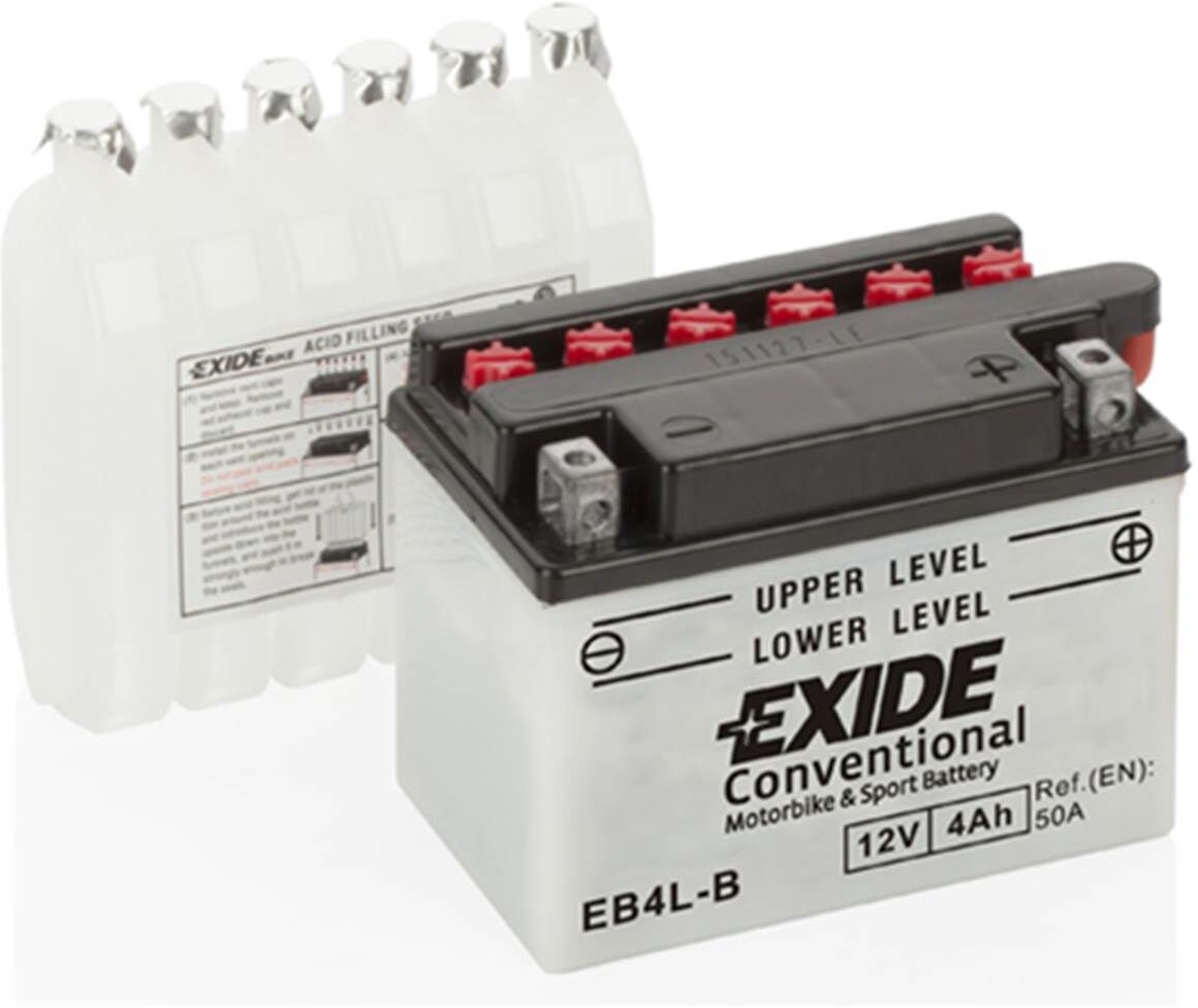 EXIDE Batería de moto  yb4l-b 4ah 50a 12v