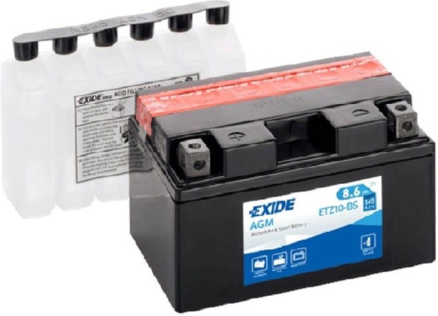 EXIDE Batería de moto  etz10-bs 8,6ah 145a 12v