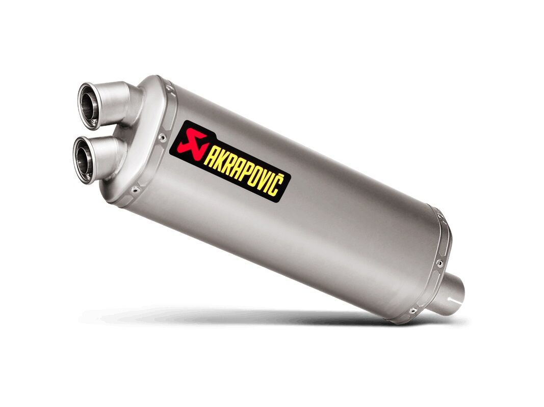 Akrapovic Silenciador de titanio trasero en línea antideslizante  - Plata