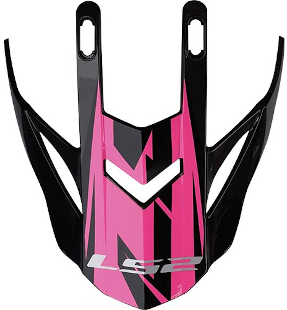 LS2 MX437 Fast Evo Pico del casco - Negro Rosa (un tamaño)