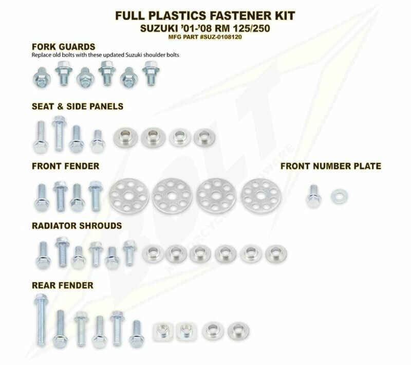 Bolt Kit completo de tornillos de plástico Suzuki RM125/250 -