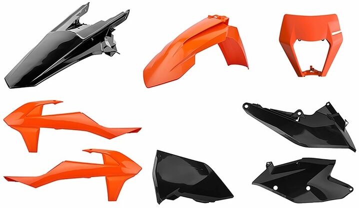 POLISPORT Kit plástico enduro naranja/negro KTM EXC/EXC-F -