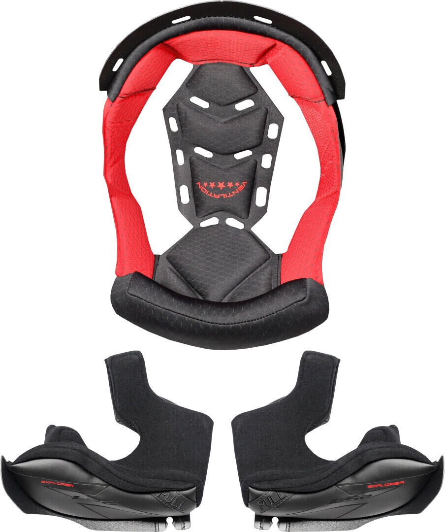 LS2 MX701 Forro interior - Negro Rojo (XS)