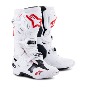 Crossisaappaat Alpinestars Tech 10 Supervented Valkoinen-Kirkkaanpunainen