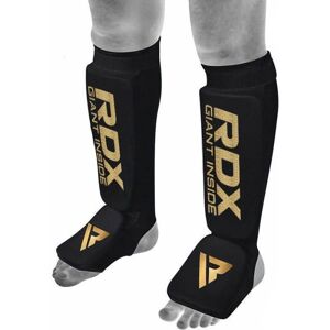 RDX SI MMA Gel Padded Shin Instep Guards - Pitkät Geeli Säärisuojat Musta/Kultainen