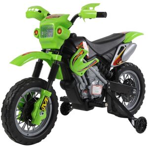 Homcom - Moto Cross électrique enfant 3 à 6 ans 6 v phares klaxon musiques 102 x 53 x 66 cm vert et noir - Vert - Publicité