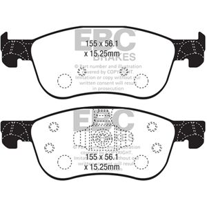 Jeu de plaquettes de frein à disque EBC BRAKES Yellow Stuff , Avant