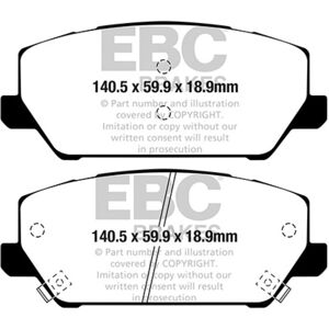 Jeu de plaquettes de frein à disque EBC BRAKES Yellow Stuff , Avant