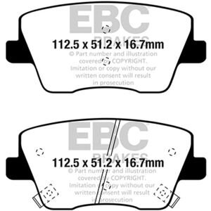 Jeu de plaquettes de frein à disque EBC BRAKES Yellow Stuff , Arrière