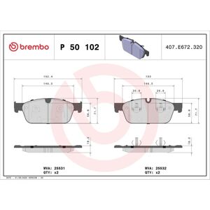 Jeu de plaquettes de frein a disque BREMBO Xtra P 50 102X Avant