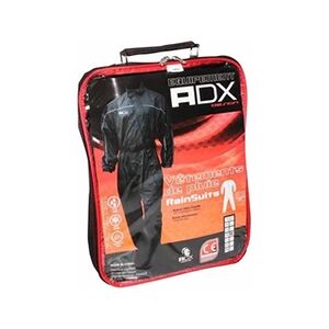 ADX Combinaison de pluie noir xs (ceinture d'ajustement + soufflet avec zip et pressions au pied + sac de transport) - Publicité