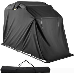 VEVOR Housse pour Moto 270x105x155 cm, Couverture Imperméable Moto Vélo en Oxford 600D, Abri Moto Extérieur Antivol et Anti-corrosion, Tente-Garage Capot Cadre en Acier Robuste, Bache Abri Noir - Publicité