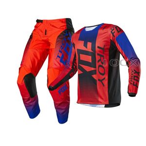 Rouge Taille Jersey L Pantalon 34 Troy Fox ? Ensemble D'équipement Pour Moto, Pour Motocross, Atv, Jersey, Pantalon, Oktiv, 180 - Publicité