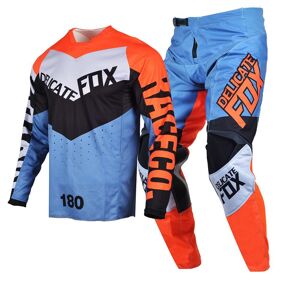 Bleu Orange Taille Pantalon 36 Jersey Xl Maillot Et Pantalon De Course De Motocross Pour Hommes, Ensemble D'équipement De Moto, Fox, 180 - Publicité