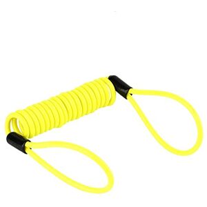 Keenso Câble de Rappel d'Antivol,  Câble Cadenas à Disque 3.5MM Moto Rappel Câble, Alarme Rappel à Ressort de Verrouillage de Sécurité Jaune pour Moto Scooter Protection - Publicité