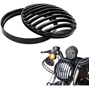 Alpha Grille de protection noire pour phare Aluminium, Grille de phare de moto, Lunette moto phare 5 3/4", Calandre de phare moto noire pour pour Harley Sportster Roadster XL1200R XL883 883 - Publicité