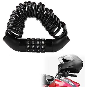 Helweet Antivol de Casque, Serrure De Casque De Moto, Antivol Velo, Antivol Portatif à Code de Sécurité à 4 Codes de Sécurité Numérique Câble Antivol pour Casque, Pour Bagages, Bick, Motos, Scooter, Garages - Publicité