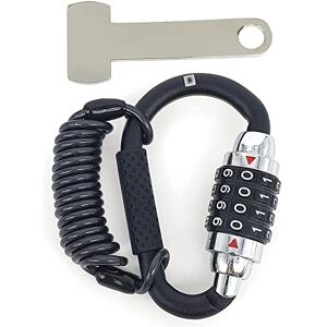 KRASER KR723B Cadenas Casque Moto, Mousqueton Antivol Vélo Code Combinaison 4 Chiffres, Verrou Adaptateur Boucle T, Verrouillage Fermeture, Câble en Acier, Serrure Casier à Bagages Multifonction - Publicité