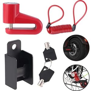 N/S Verrou de Frein à Disque, Verrou de Frein à Disque Scooter, Antivol Disque de Vélo Rouge, Freins Acier Antivol Disque, avec Corde de Rappel, pour Motos, Véhicules Électriques, Vélos - Publicité