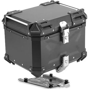 CcacHe Top Case Box Moto Aluminium, 45L 55L 65L 80L 100L Coffre De Moto Étanche Topcase Valise pour Moto avec 2 Clés Et Poignée, pour Rangement Casques (Color : Black, Size : 100L Motorcycle Trunk) - Publicité