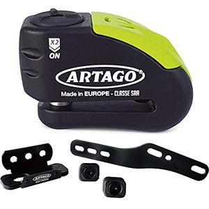 Artago 30X3 Pack Antivol Bloque-Disque avec Alarme 120db Haute Sécurité + Support pour Kawasaki Z900, Homologué SRA et Sold Secure Gold, Noir/Jaune - Publicité