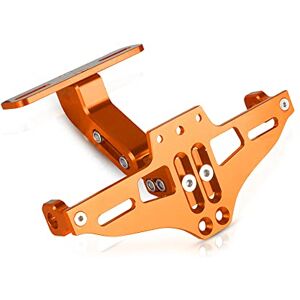 YIEBA Accessoires Moto Universal Fender Eliminator Support de Plaque D'immatriculation Ho Tidy Tail avec lumière LED en Aluminium pour Suzuki GSXR 600 750 1000 CBR 250R 300R 400R 500R 600RR Orange - Publicité