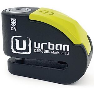 urban UR10 Bloque Disque Moto Homologué SRA, Alarme 120dB X2-ON, LED, Warning Fonction, Double Verrouillage ø10mm, Support en Option, Serrure Haute Sécurité Antivol Moto, Scooter, Vélo - Publicité