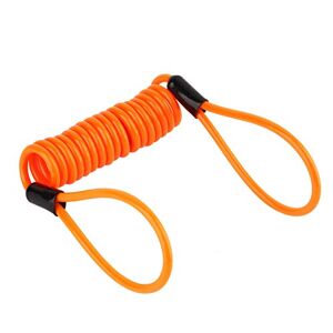 Tbest cable rappel u,Corde de rappel de ressort anti-vol, moto vélo alarme disque verrouiller rappel de sécurité antivol câble serré orange pour Moto yclette Scooter - Publicité