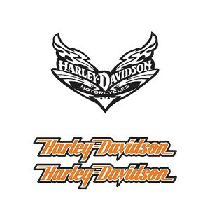SUPER FABRIQUE Stickers rétro réfléchissant pour Casque de Moto Hommage à Harley Davidson Pack Logo (3 Stickers) - Publicité