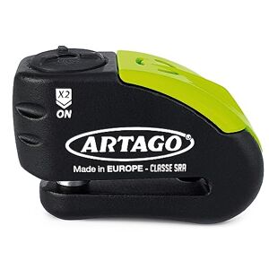Artago 30X14 Antivol Moto Haut de Gamme, Bloque-Disque Homologué SRA, Warning Pre-Alarme 120 DB, Double Fermature ø14, Serrure Art+ - Publicité