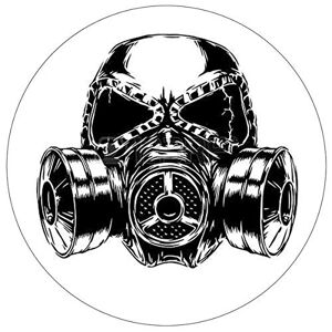 SUPER FABRIQUE Stickers rétro réfléchissant pour Casque de Moto tête de Mort Masque à gaz - Publicité