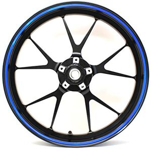 Finest Folia Autocollant pour jantes de voitures et motos 16" 17" 18" 19" Avec outil de montage Largeur 7 mm Bleu hologramme - Publicité