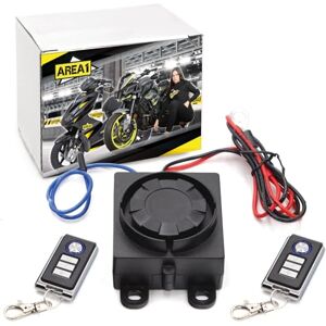 Area1 Système d'alarme pour moto, scooter « Easy 2 Fit » Montage facile 12 V Universel 2 télécommandes sans fil 125 dB Protection antivol compatible avec Yamaha BMW KTM Honda Suzuki - Publicité