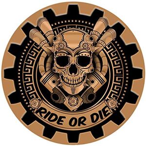 SUPER FABRIQUE Stickers rétro réfléchissant pour Casque de Moto tête de Mort Ride Or Die - Publicité