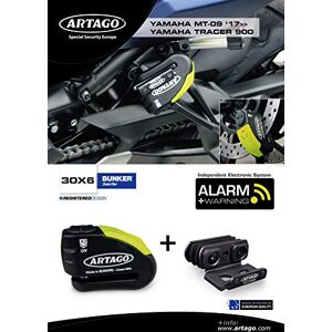 Artago 30X6 Pack Antivol Bloque-Disque avec Alarme 120db Haute Sécurité + Support pour Yamaha MT-09 et Tracer 900, Homologué SRA et Sold Secure Gold - Publicité