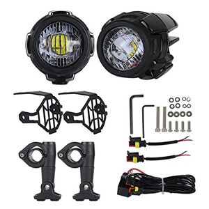 BeiLan 2Pcs Moto Feux Additionnels LED,20W Ronde LED Phares Avant Moto Anti  Brouillard 12V 24V Projecteur Spot LED Moto 1800LM Phares supplémentaires