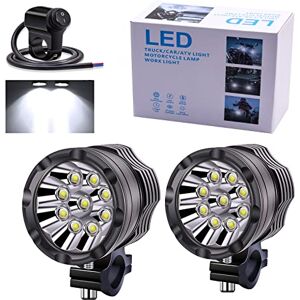 Phare Moto Feux Additionnels,U5 Phares Avant de Moto Anti Brouillard  Projecteur Spot LED Moto 125W 3000LM Phares supplémentaires avec  interrupteur pour moto Quad Scooter : : Auto et Moto