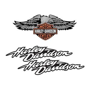 SUPER FABRIQUE Stickers rétro réfléchissant pour Casque de Moto Hommage à Harley Davidson Pack Aigle (3 Stickers) - Publicité