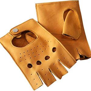 JBINNG Gants de moto en cuir de vache Harley Mitaines pour homme, Cuir de vachette jaune, XL - Publicité