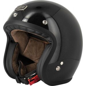 Gasoline Casque jet Gasoline Café Racer S250 noir pailleté brillant- L