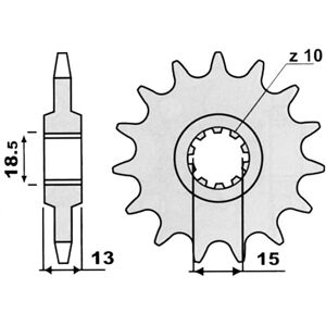 Pignon 14 dents 428 pour trial Fantic Clubman / K-Roo / Section 50-81