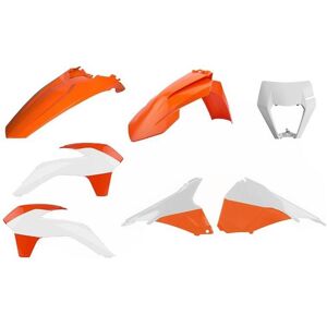 Kit plastique Polisport Enduro Restyle KTM 125 EXC 14-16 orange/blanc