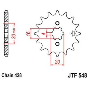 JT Sprockets Pignon JT Sprockets Acier pas 428 14 dents - Pour Yamaha TT-R 125 00-1