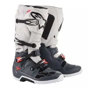 Bottes Cross Alpinestars Tech 7 Gris Foncé Gris Clair Rouge Fluo - Publicité