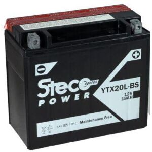 Steco Powersports Batterie moto 12.0 18.0 Sans entretien (Ref: YTX20L-BS)