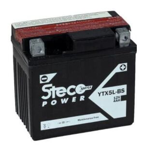 Steco Powersports Batterie moto 12.0 4.0 Sans entretien (Ref: YTX5L-BS)