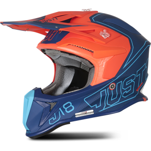 Just1 Casque Cross JUST1 J18 Mips Vertigo Bleu-Blanc-Orange Fluo -