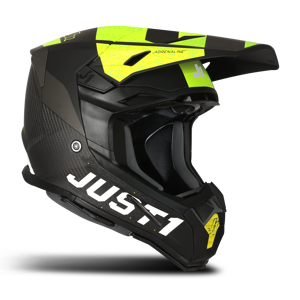 Just1 Casque Cross Just1 J22 C Adrenaline Noir-Jaune Fluo-Carbone -